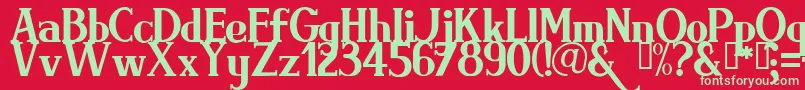 フォントBRIMRG   – 赤い背景に緑の文字