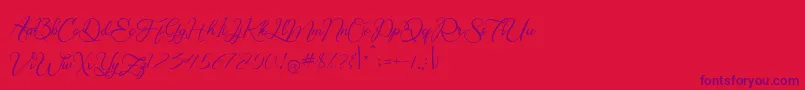Bring Heart Font – Purple Fonts on Red Background