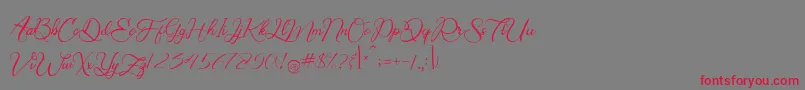 Bring Heart Font – Red Fonts on Gray Background