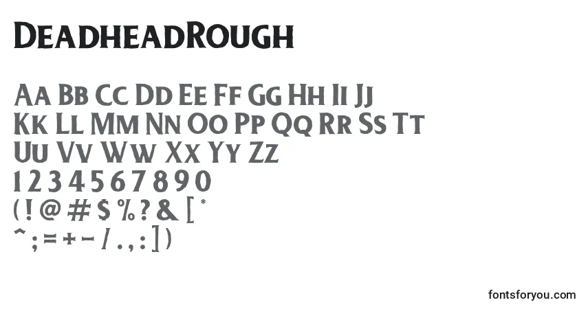 Шрифт DeadheadRough – алфавит, цифры, специальные символы