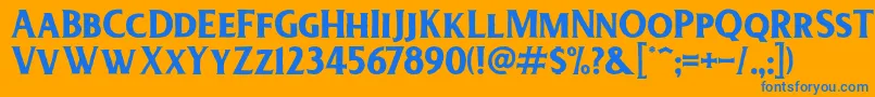 フォントDeadheadRough – オレンジの背景に青い文字