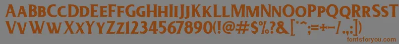 Więcej informacji o czcionce DeadheadRough Czcionka DeadheadRough – brązowe czcionki na szarym tle