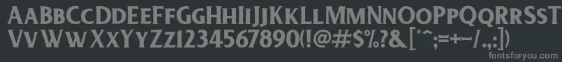 DeadheadRough-fontti – harmaat kirjasimet mustalla taustalla