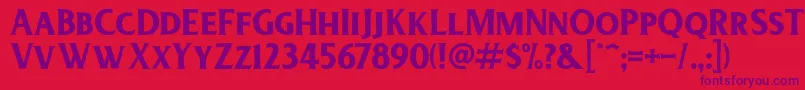 DeadheadRough Font – Purple Fonts on Red Background