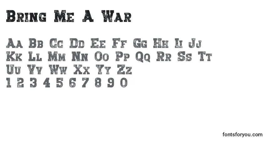 Schriftart Bring Me A War – Alphabet, Zahlen, spezielle Symbole