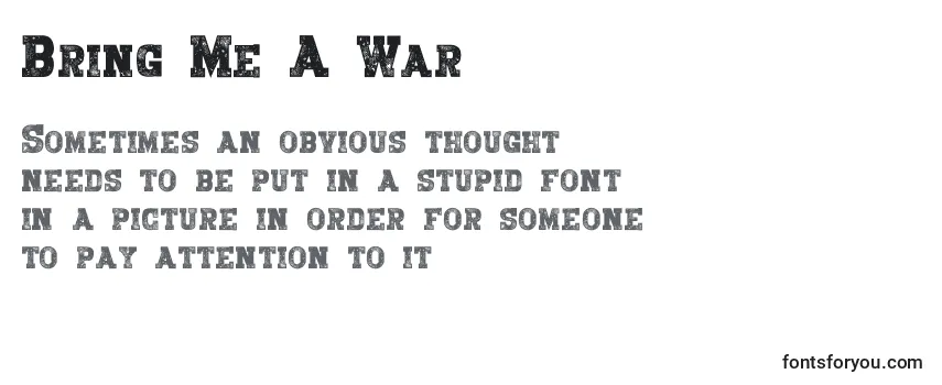Schriftart Bring Me A War