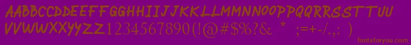 BRINGDOWN-Schriftart – Braune Schriften auf violettem Hintergrund