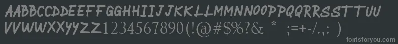 BRINGDOWN-fontti – harmaat kirjasimet mustalla taustalla