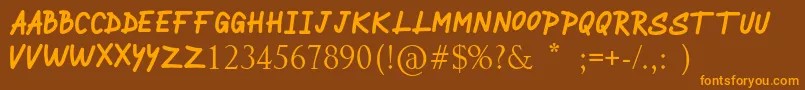 Czcionka BRINGDOWN – pomarańczowe czcionki na brązowym tle