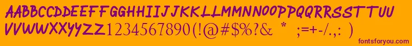 BRINGDOWN Font – Purple Fonts on Orange Background