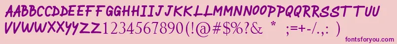 Fonte BRINGDOWN – fontes roxas em um fundo rosa