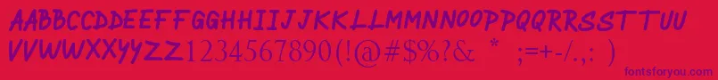 BRINGDOWN Font – Purple Fonts on Red Background