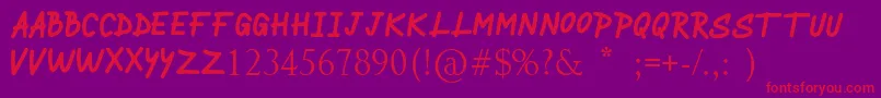fuente BRINGDOWN – Fuentes Rojas Sobre Fondo Morado