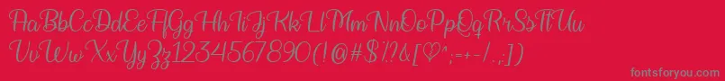 Bringing on the Heartbreak   Font – Gray Fonts on Red Background
