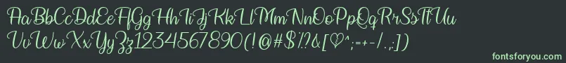 Bringing on the Heartbreak   Font – Green Fonts on Black Background