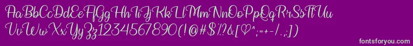 Bringing on the Heartbreak   Font – Green Fonts on Purple Background