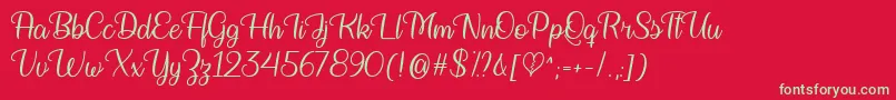 Bringing on the Heartbreak   Font – Green Fonts on Red Background