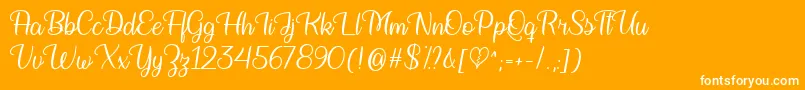 Bringing on the Heartbreak   Font – White Fonts on Orange Background