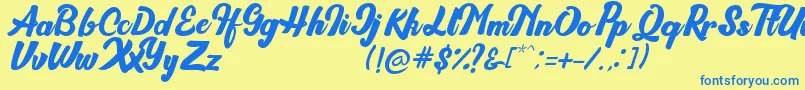 Brioche Font – Blue Fonts on Yellow Background