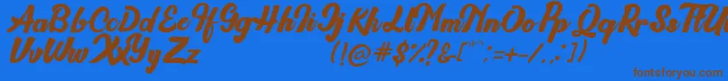 Brioche Font – Brown Fonts on Blue Background