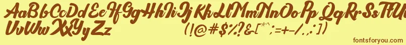 Brioche Font – Brown Fonts on Yellow Background