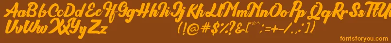 Brioche Font – Orange Fonts on Brown Background