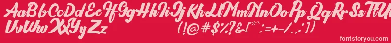 Brioche Font – Pink Fonts on Red Background