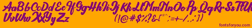 Brioche Font – Purple Fonts on Orange Background