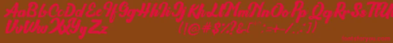 Brioche Font – Red Fonts on Brown Background