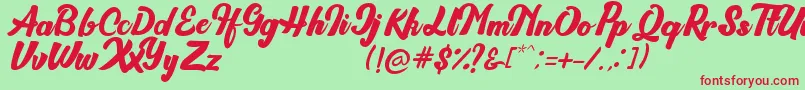 Brioche Font – Red Fonts on Green Background