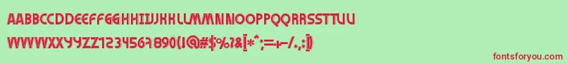 Brisquet Font – Red Fonts on Green Background