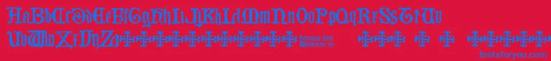 Britannia Font – Blue Fonts on Red Background