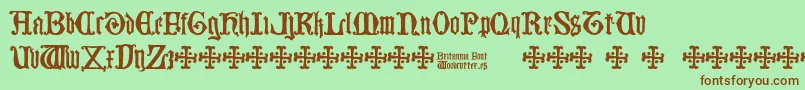 Britannia Font – Brown Fonts on Green Background