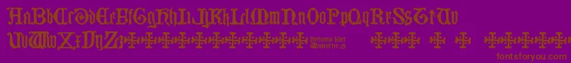 Britannia Font – Brown Fonts on Purple Background