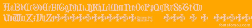 Britannia Font – Pink Fonts on Orange Background