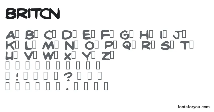 Czcionka BRITCN   (122179) – alfabet, cyfry, specjalne znaki