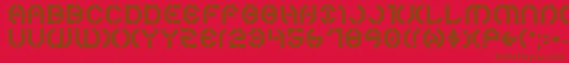 Weitere Informationen zur Year3000Pro-Schriftart Year3000Pro-Schriftart – Braune Schriften auf rotem Hintergrund