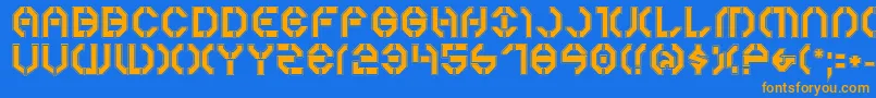 Year3000Pro Font – Orange Fonts on Blue Background