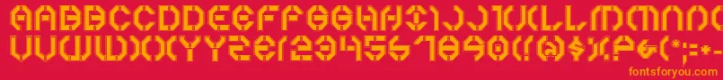 Year3000Pro Font – Orange Fonts on Red Background