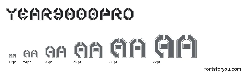 Year3000Pro Font Sizes