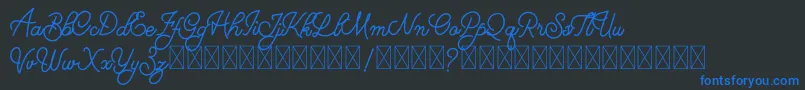 Weitere Informationen zur BrithasdineFree-Schriftart BrithasdineFree-Schriftart – Blaue Schriften auf schwarzem Hintergrund