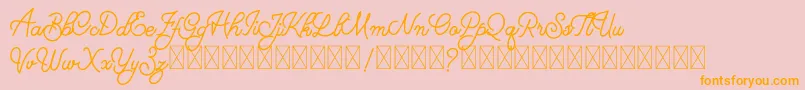 BrithasdineFree-Schriftart – Orangefarbene Schriften auf rosa Hintergrund