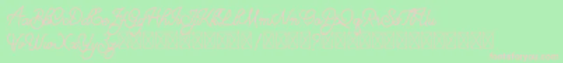 BrithasdineFree-Schriftart – Rosa Schriften auf grünem Hintergrund