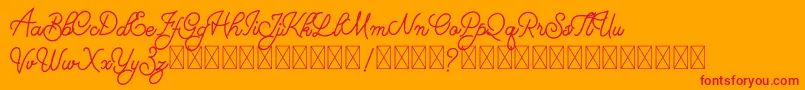 BrithasdineFree Font – Red Fonts on Orange Background