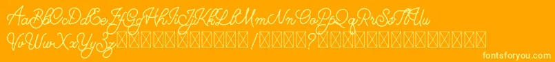 フォントBrithasdineFree – オレンジの背景に黄色の文字