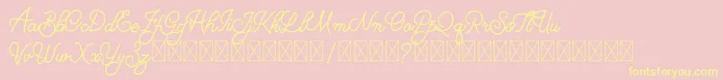 BrithasdineFree Font – Yellow Fonts on Pink Background