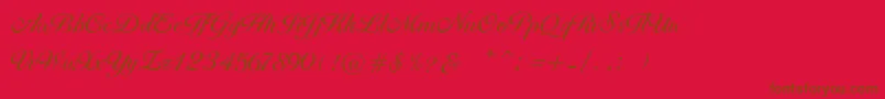 Brithney-Schriftart – Braune Schriften auf rotem Hintergrund
