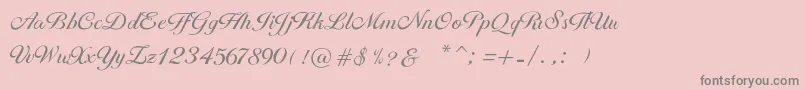 フォントBrithney – ピンクの背景に灰色の文字