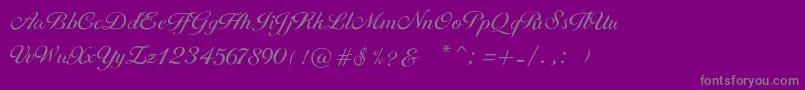 フォントBrithney – 紫の背景に灰色の文字