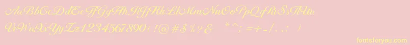 Brithney Font – Yellow Fonts on Pink Background